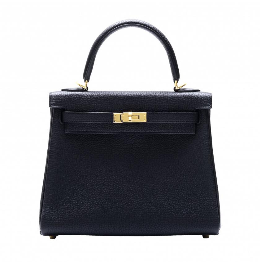 エルメス HERMES ケリー 25 トゴ ブラック イエローゴールド金具 U刻印 - 画像 (5)