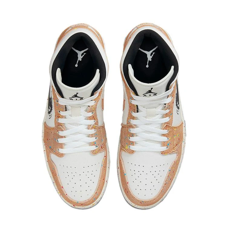 NIKE ナイキ AIR JORDAN 1 MID SE 'BRUSHSTROKE PAINT SPLATTER' エア ジョーダン ワン ミッド スペシャルエディション "ブラシストローク ペイント スプラッター" メンズ スニーカー SAIL/BLACK-CIDER-CHILE RED【海外展開 日本未入荷】 - 画像 (6)
