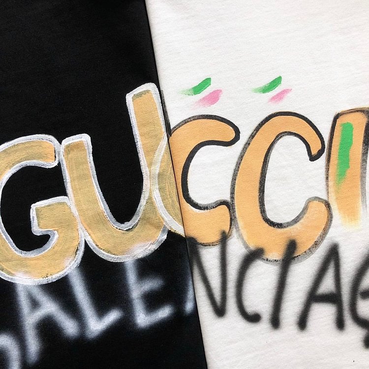 🔥2 つのうち 1 つが無料になります🔥🔥【Gucci ✖️ BALENCIAGA 】グッチ✖️ バレンシアガ 半袖 男女兼用 - 画像 (5)