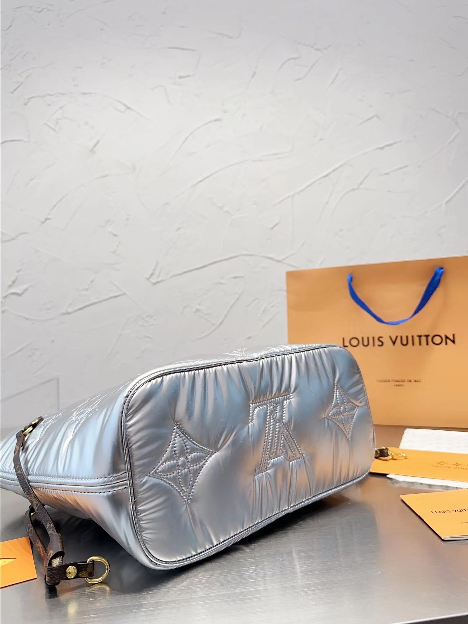 L&v 綿の服 ハンドバッグ 休暇 通勤 銀 - 画像 (6)