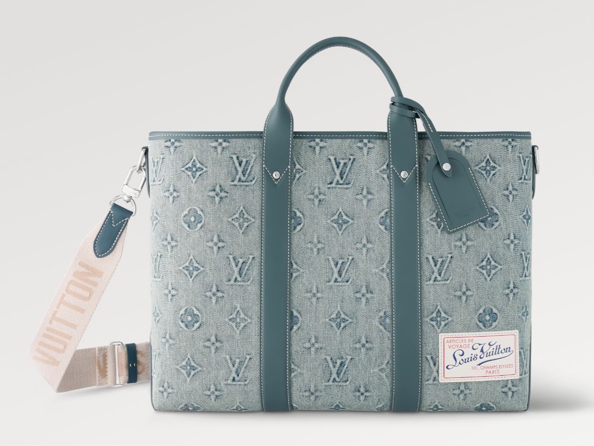 Louis Vuitton バッグ《Weekend》ブルー レザー ロゴ 直営店 M22537 - 画像 (3)