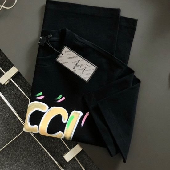 🔥2 つのうち 1 つが無料になります🔥🔥【Gucci ✖️ BALENCIAGA 】グッチ✖️ バレンシアガ 半袖 男女兼用 - 画像 (3)