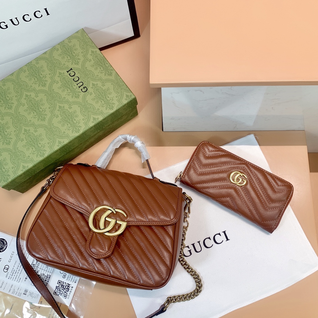 【GUCCI】グッチ 583571 キャラメルカラー ポータブル ダブルG - 画像 (2)