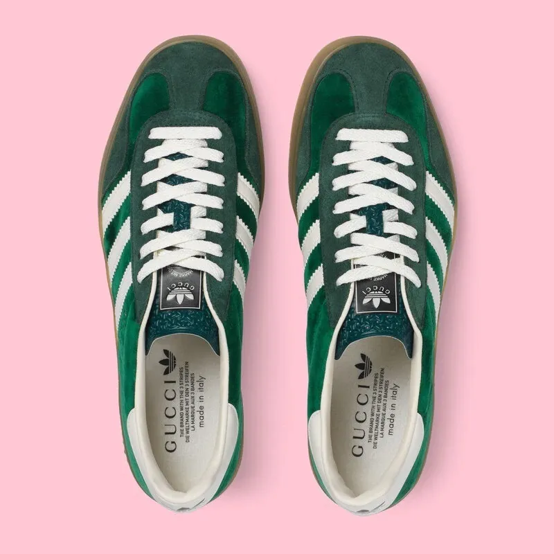 【GUCCI】× ADIDASコラボ Gazelle スニーカー(緑) - 画像 (4)