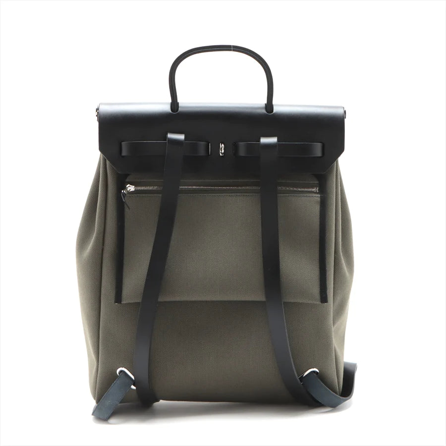 エルメス エールバッグジップPM トワルミリタリー カーキ シルバー金具 - 画像 (2)