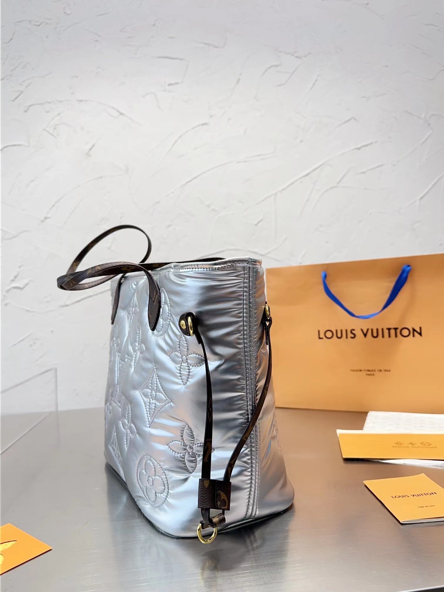 L&v 綿の服 ハンドバッグ 休暇 通勤 銀 - 画像 (8)