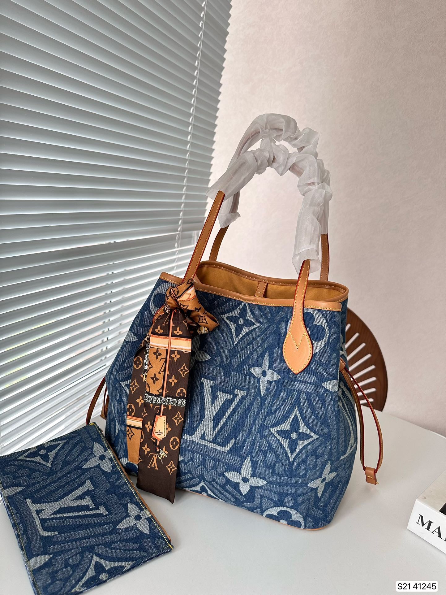 L&V デニムショッピングバッグ おしゃれな - 画像 (2)