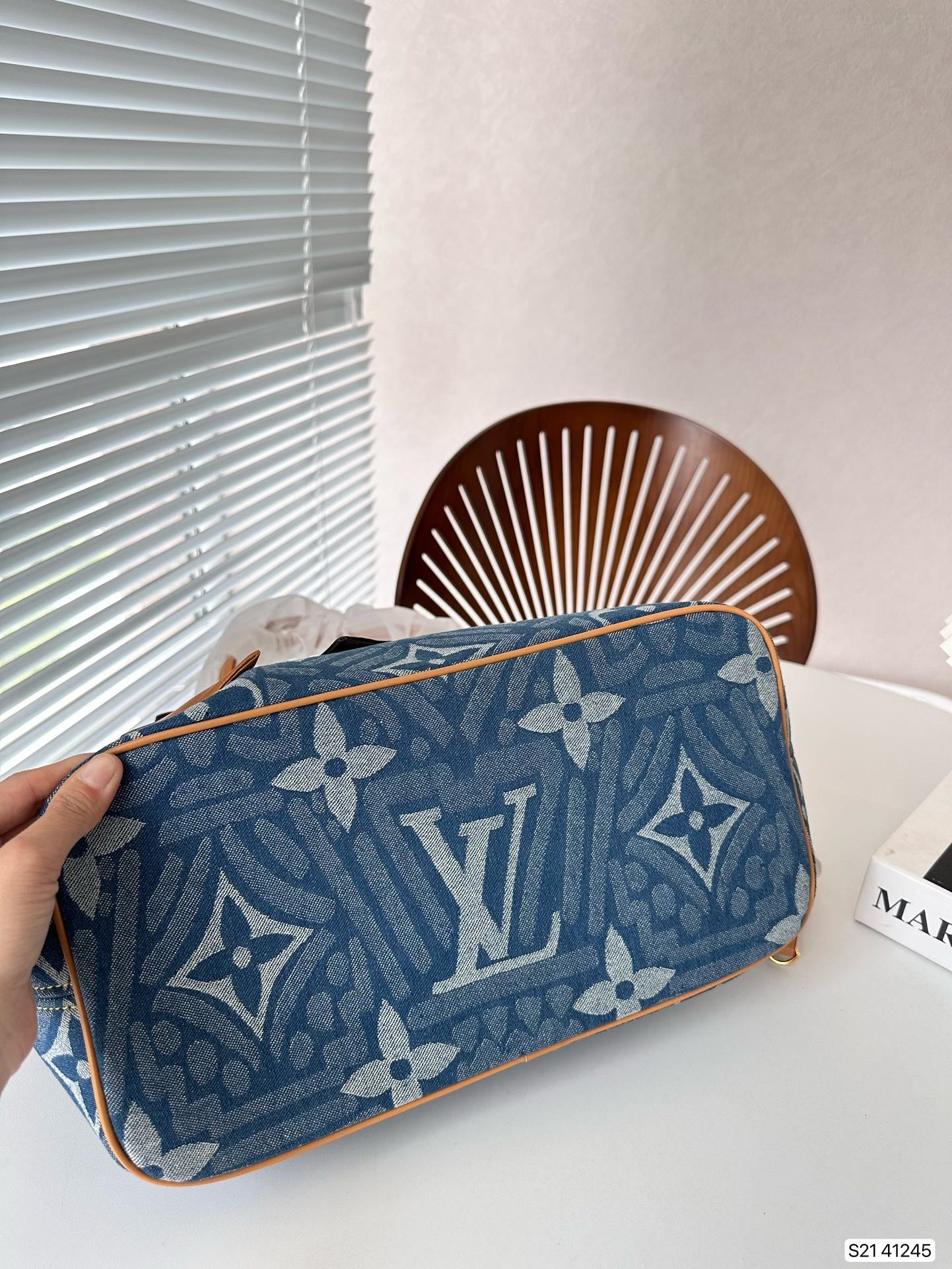 L&V デニムショッピングバッグ おしゃれな - 画像 (4)